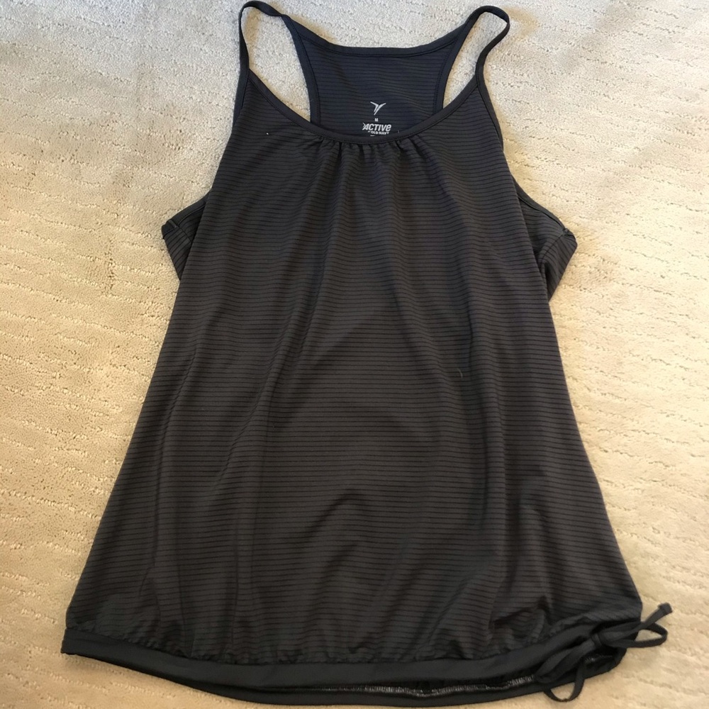 Cute spaghetti strap striped tank top with tie